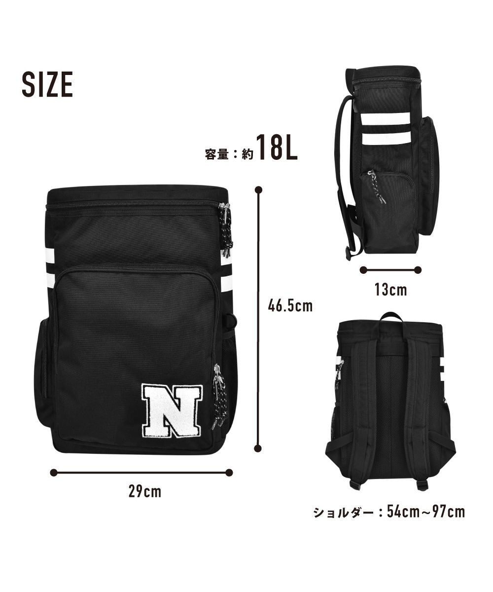 Runner Aventura Backpack Box Type Square Large Capacity A4 Pocket Back Pocket Zipper Back Zipper PC Sleeve black Logo Women's