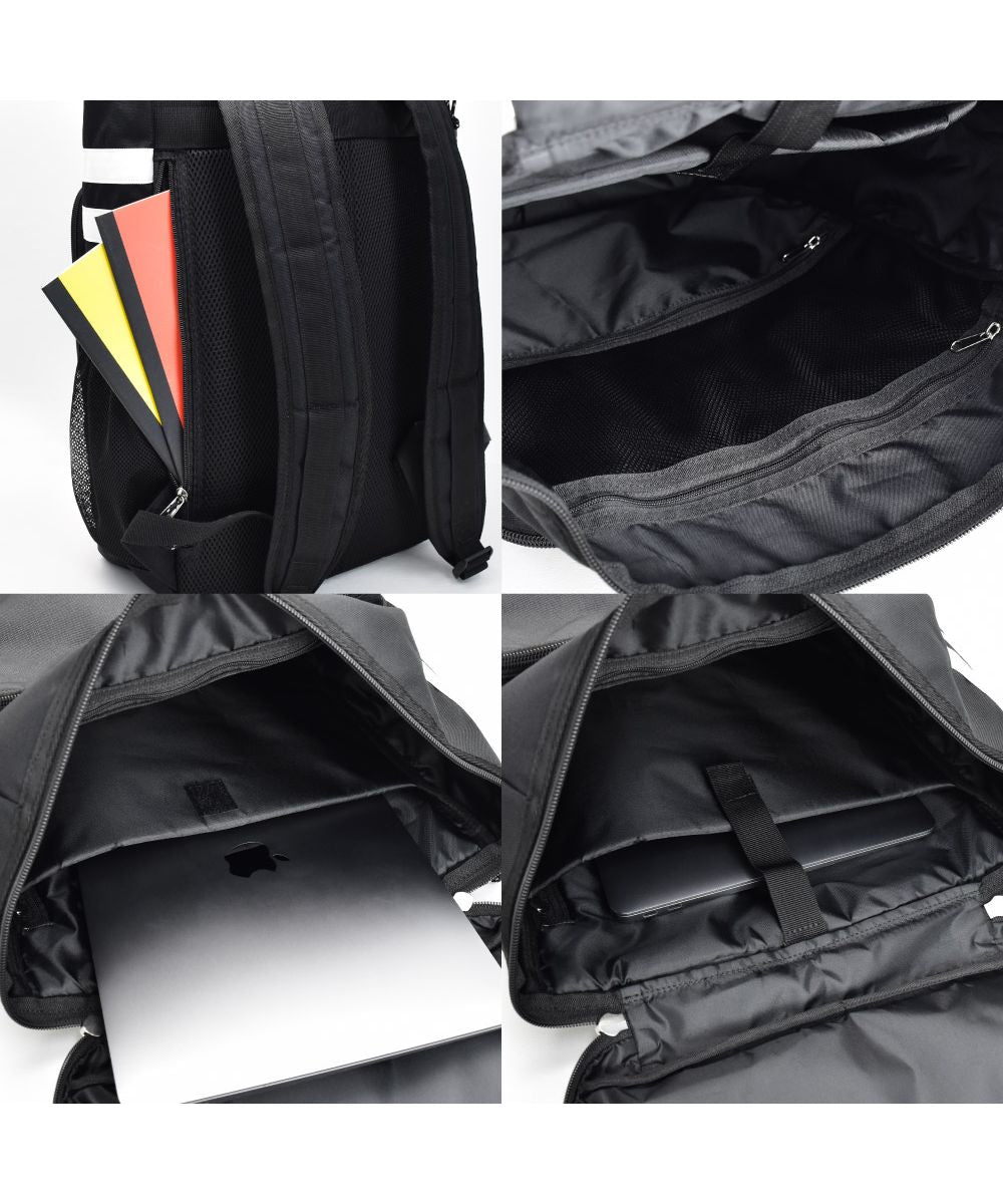 Runner Aventura Backpack Box Type Square Large Capacity A4 Pocket Back Pocket Zipper Back Zipper PC Sleeve black Logo Women's