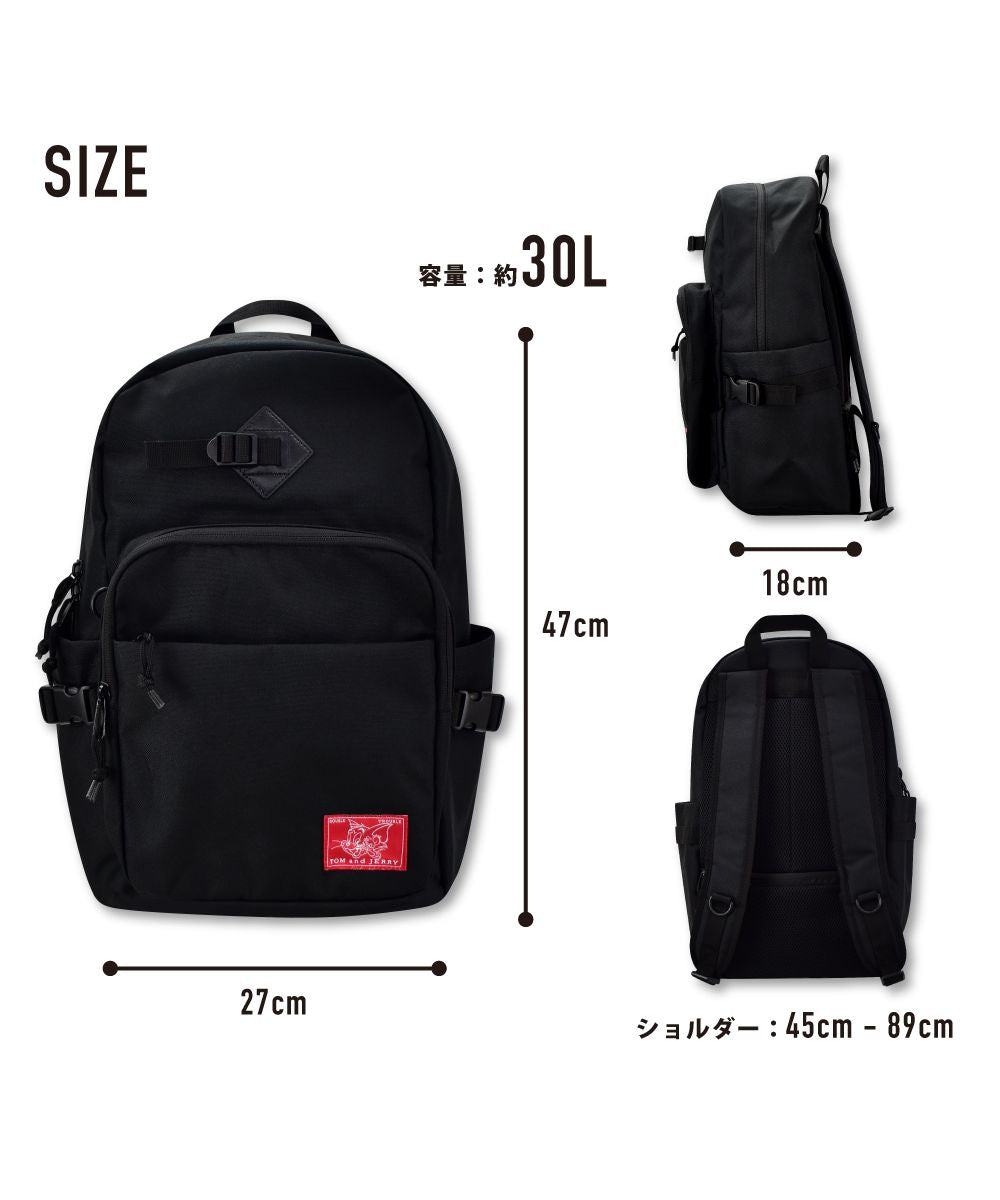 Runner Tom and Jerry Backpack Daypack Large Capacity A4 30L black Logo Insulated Cooler Bottle Holder Many Back Zipper Pockets Adult Ladies Men