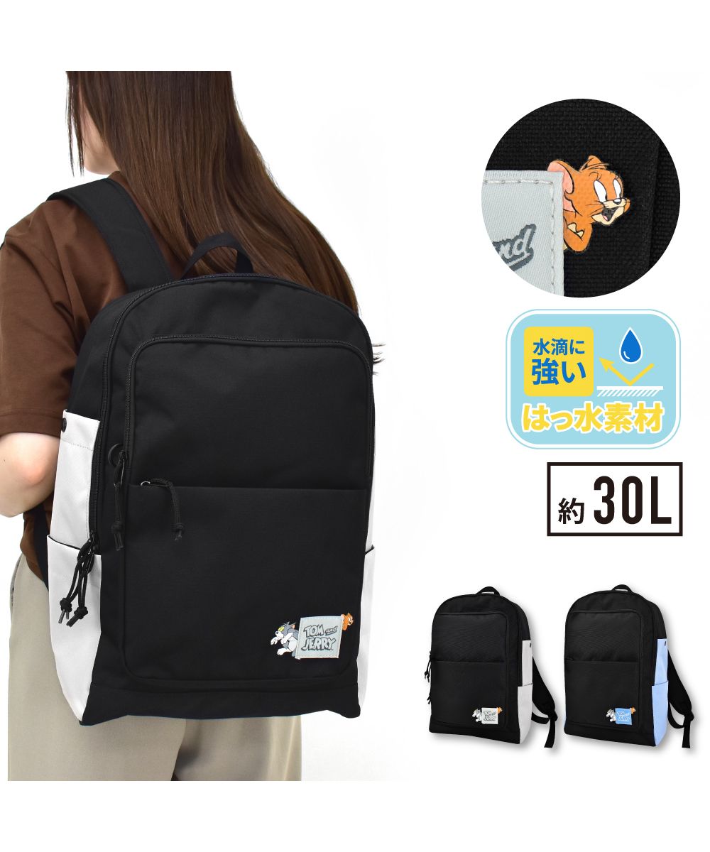 ランナー RUNNER トムとジェリー リュック デイパック 大容量 30L a4 黒 ロゴ 撥水 前 サイド 背面 ポケット 付き シンプル 女子 男子 女の子 男の子 男女兼用 女