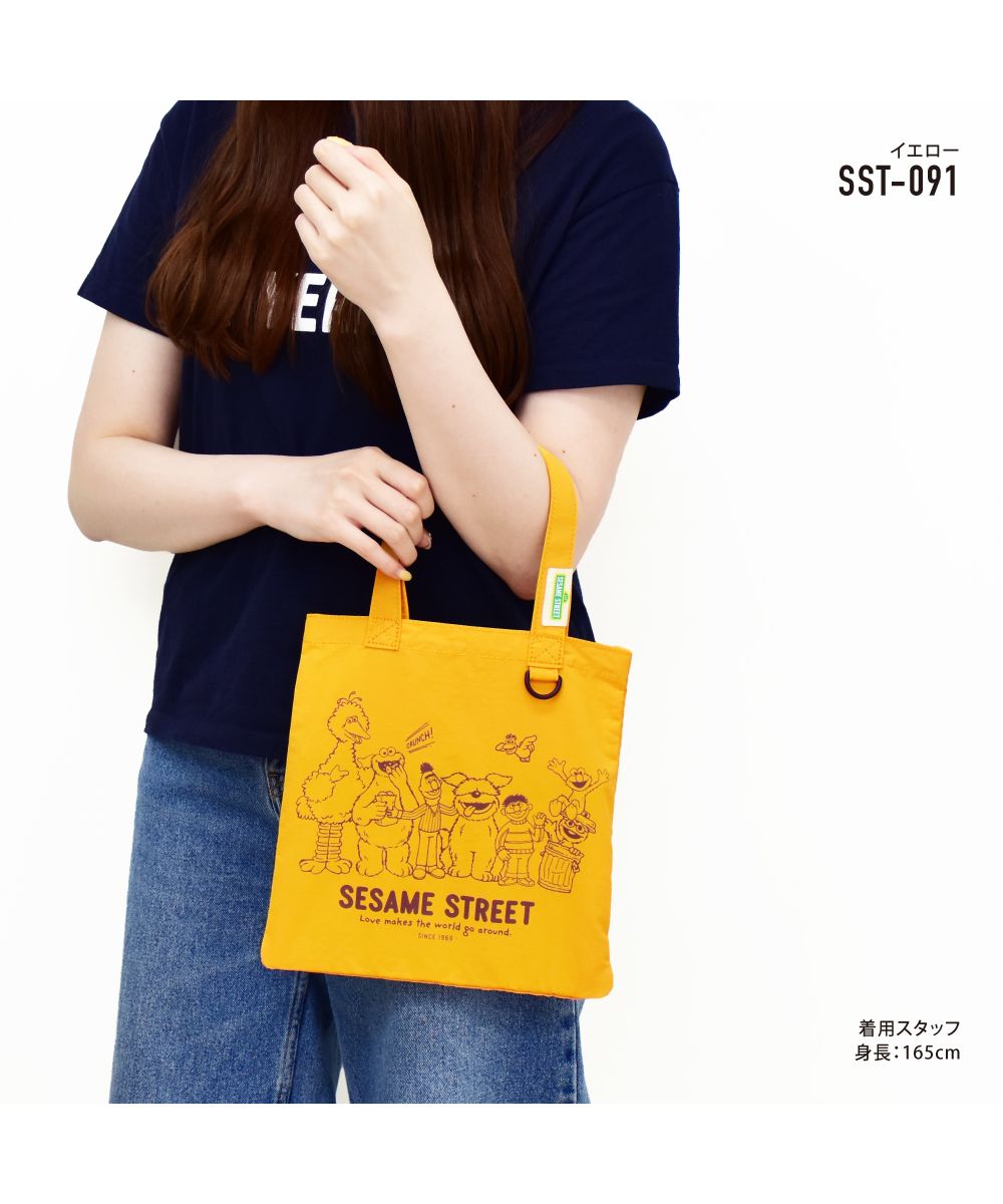 セサミストリート SESAMESTREET  ミニトートバッグ ナイロン 軽量 小さめ ミニバッグ 手提げ ロゴ プリント レディース メンズ 女子 男子 男女兼用 通勤 通学 旅行 お出 （イエロー(SST-091)） イエロー(SST-091)