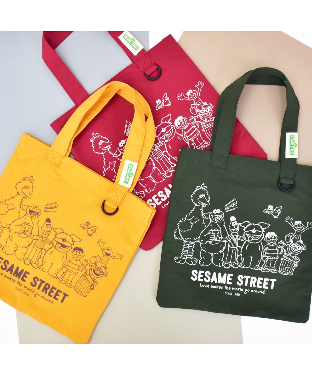 セサミストリート SESAMESTREET  ミニトートバッグ ナイロン 軽量 小さめ ミニバッグ 手提げ ロゴ プリント レディース メンズ 女子 男子 男女兼用 通勤 通学 旅行 お出 （イエロー(SST-091)） イエロー(SST-091)