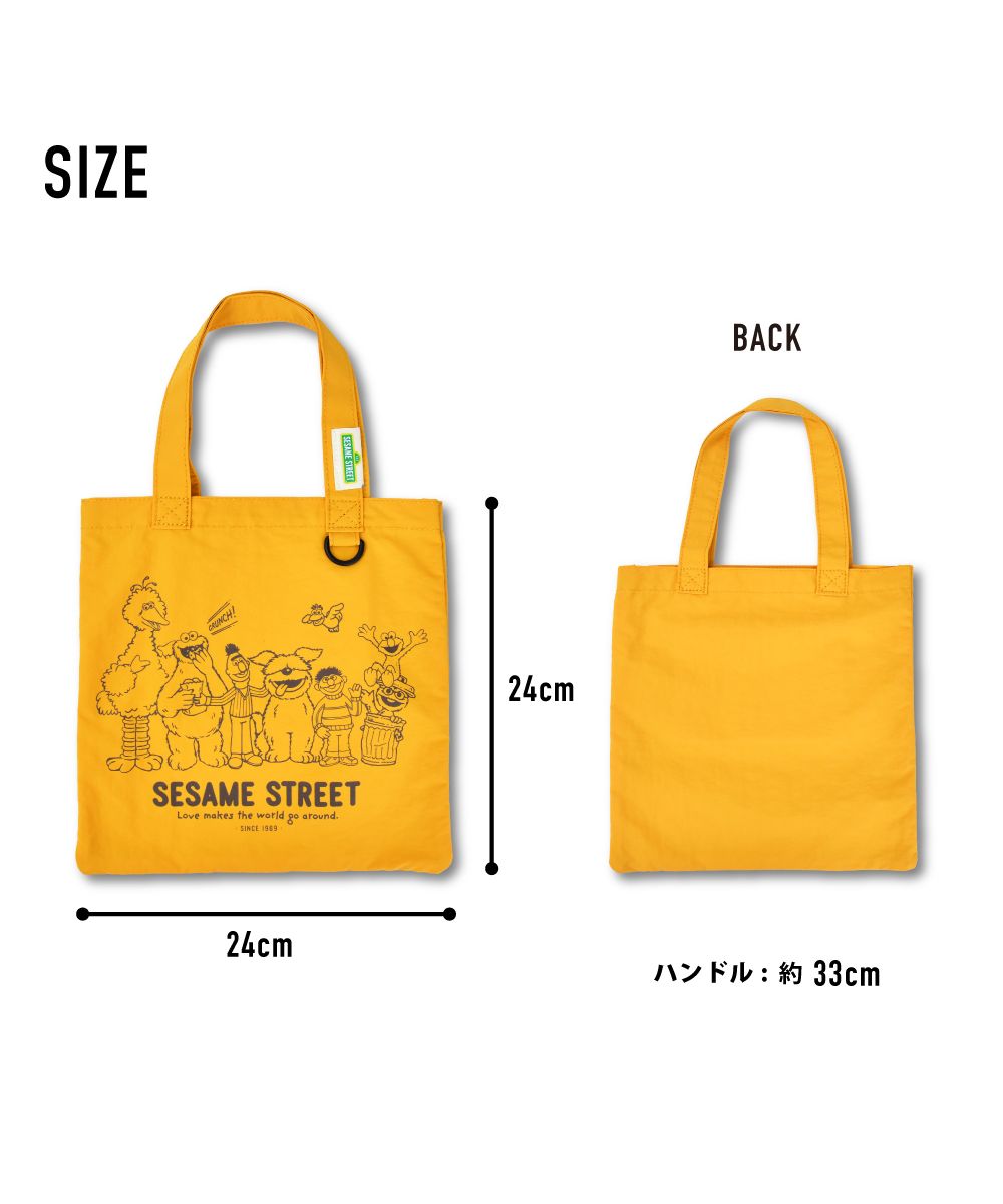 セサミストリート SESAMESTREET  ミニトートバッグ ナイロン 軽量 小さめ ミニバッグ 手提げ ロゴ プリント レディース メンズ 女子 男子 男女兼用 通勤 通学 旅行 お出 （イエロー(SST-091)） イエロー(SST-091)