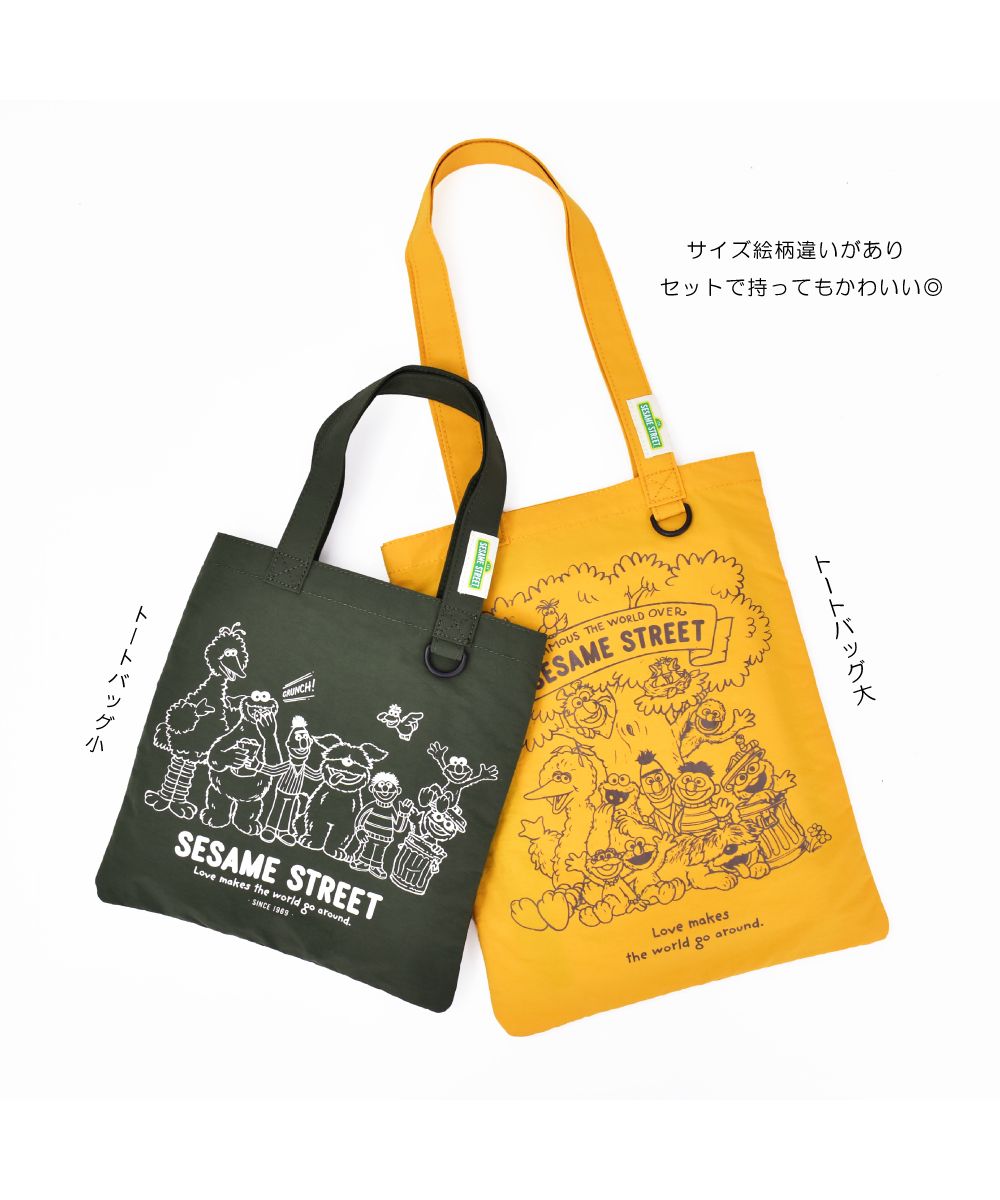 セサミストリート SESAMESTREET  ミニトートバッグ ナイロン 軽量 小さめ ミニバッグ 手提げ ロゴ プリント レディース メンズ 女子 男子 男女兼用 通勤 通学 旅行 お出 （イエロー(SST-091)） イエロー(SST-091)