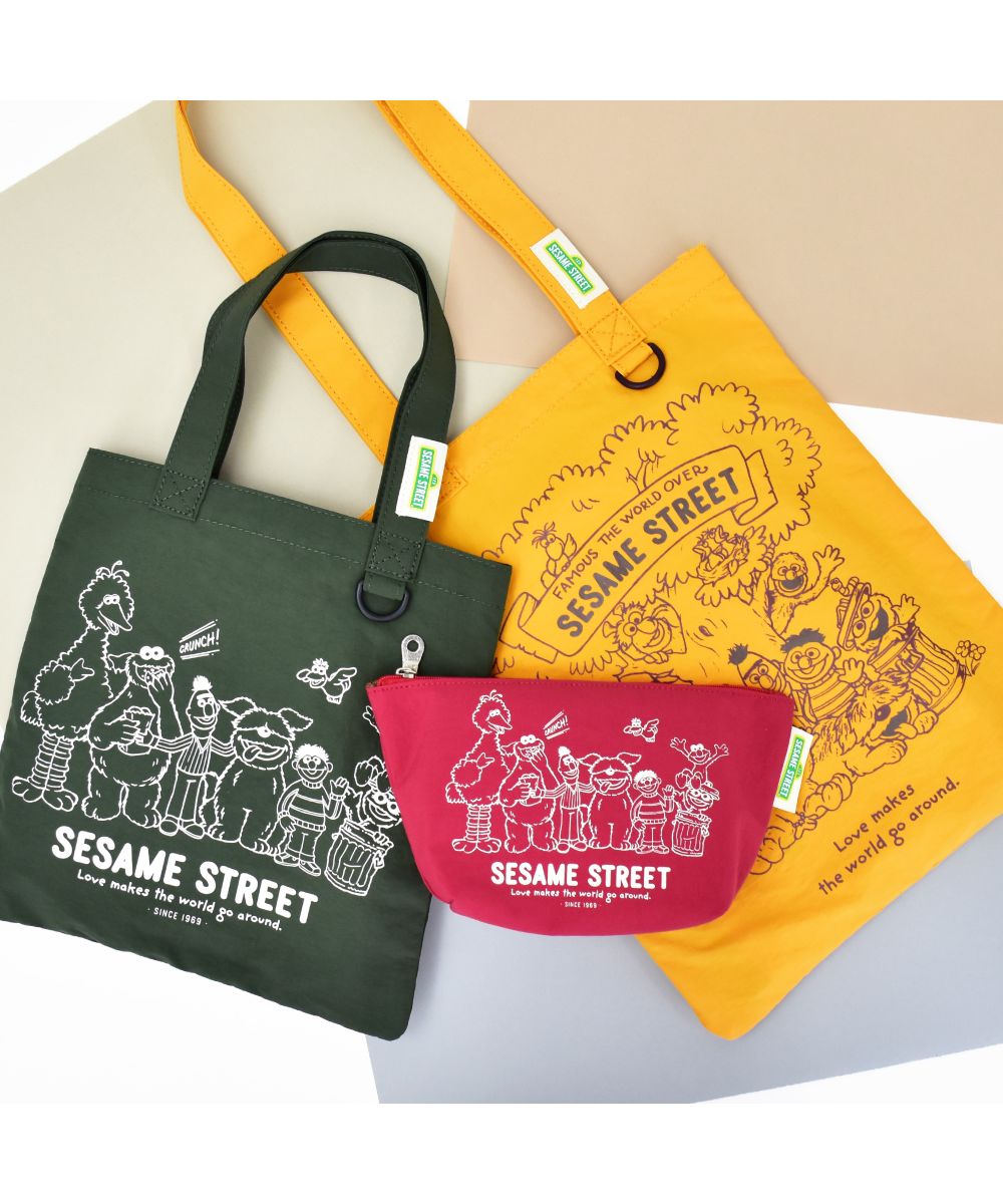 セサミストリート SESAMESTREET  ミニトートバッグ ナイロン 軽量 小さめ ミニバッグ 手提げ ロゴ プリント レディース メンズ 女子 男子 男女兼用 通勤 通学 旅行 お出 （イエロー(SST-091)） イエロー(SST-091)