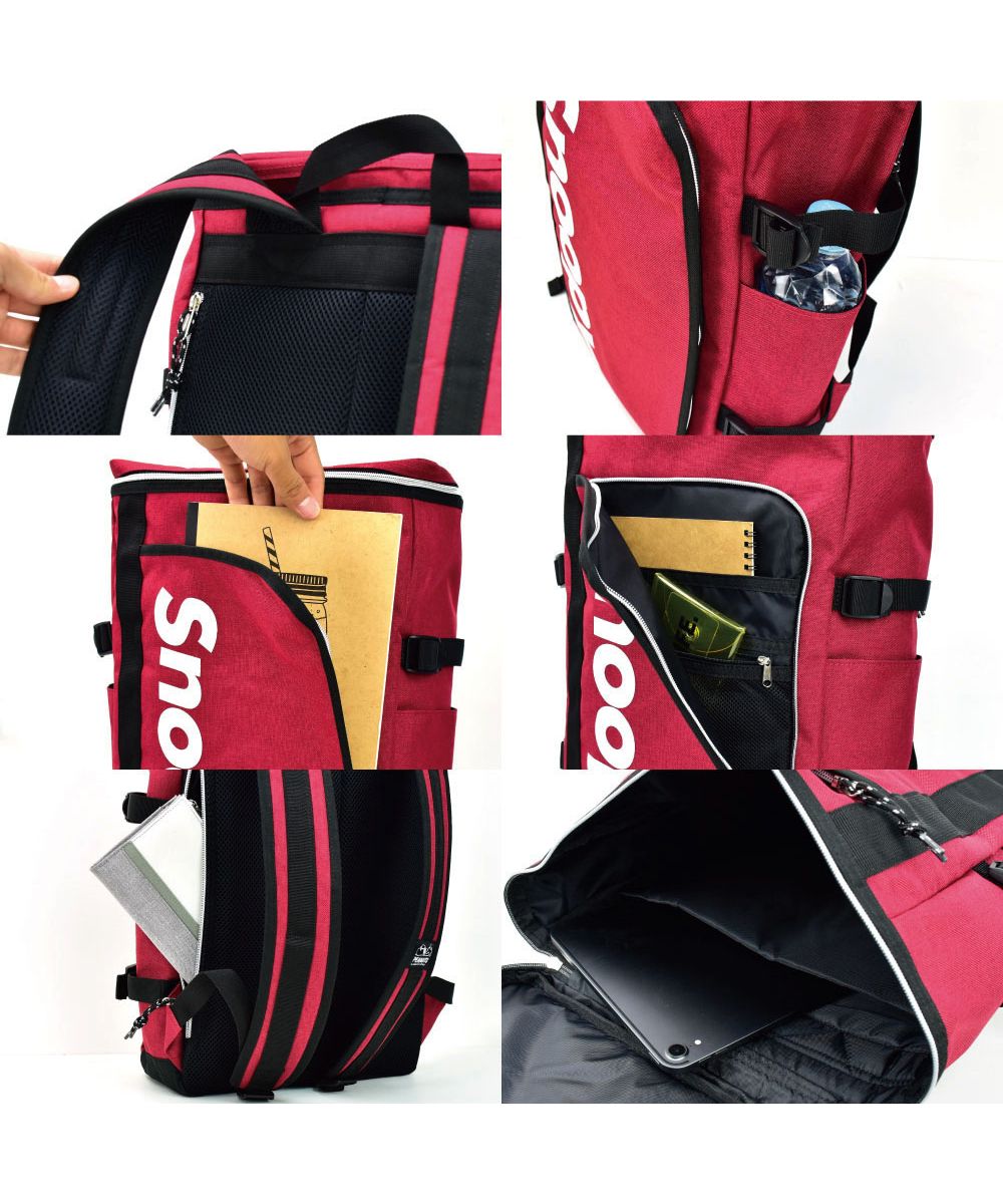 Runner Snoopy Backpack Square Box Type Large Capacity for Women Girls School Club Cram School Bag