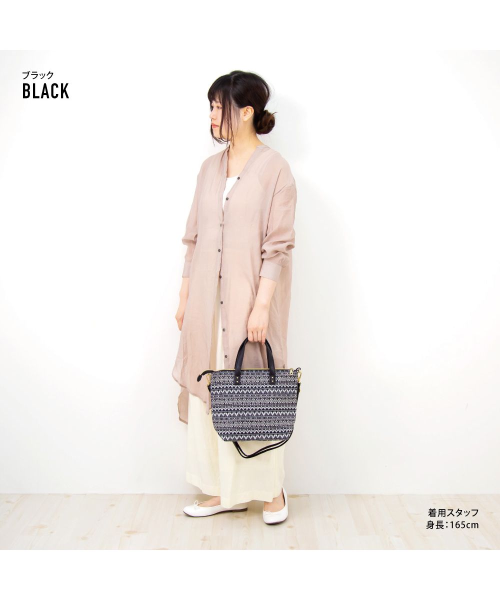 ランナー RUNNER エリー トートバッグ ショルダートート レディース 女子 大人ファスナー ジャガード 縦型 a4 ファスナー付き カジュアル ストリート