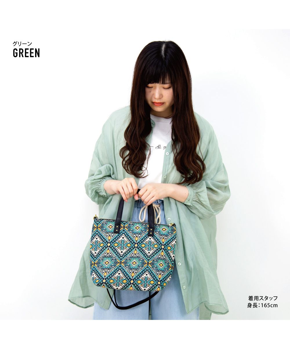 ランナー RUNNER エリー トートバッグ ショルダートート レディース 女子 大人ファスナー ジャガード 縦型 a4 ファスナー付き カジュアル ストリート