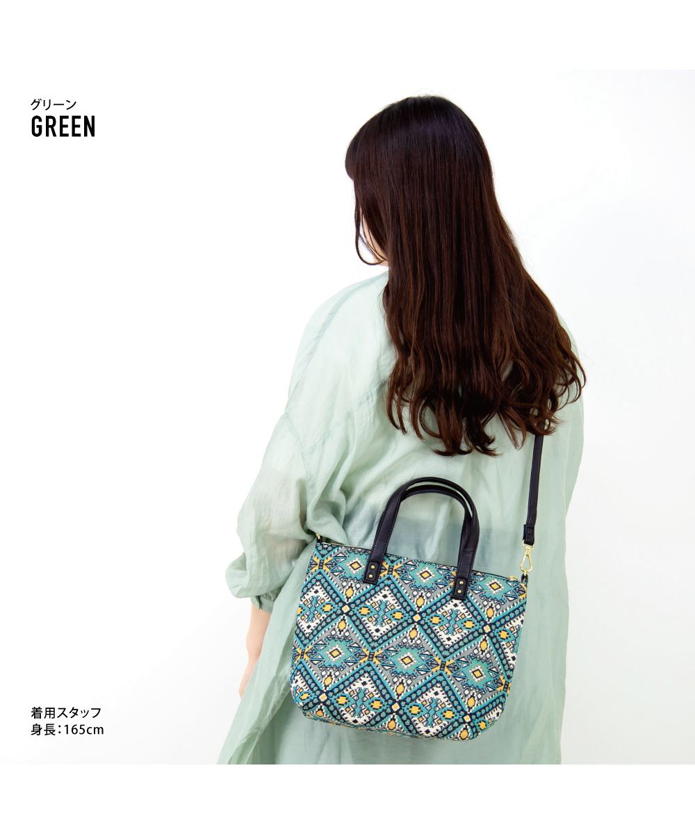 ランナー RUNNER エリー トートバッグ ショルダートート レディース 女子 大人ファスナー ジャガード 縦型 a4 ファスナー付き カジュアル ストリート