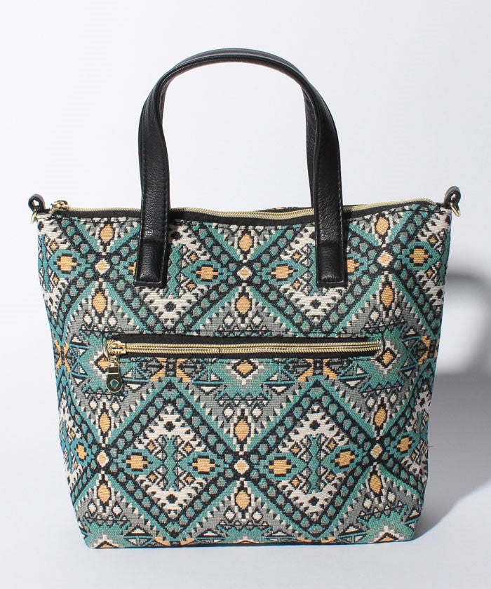 ランナー RUNNER エリー トートバッグ ショルダートート レディース 女子 大人ファスナー ジャガード 縦型 a4 ファスナー付き カジュアル ストリート