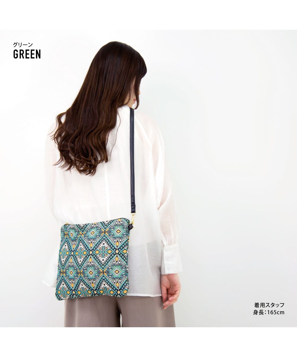 ランナー RUNNER エリー ショルダーバッグ ミニショルダー サコッシュ レディース 女子ファスナー ジャガード ファスナー付き ポーチ カジュアル ストリート