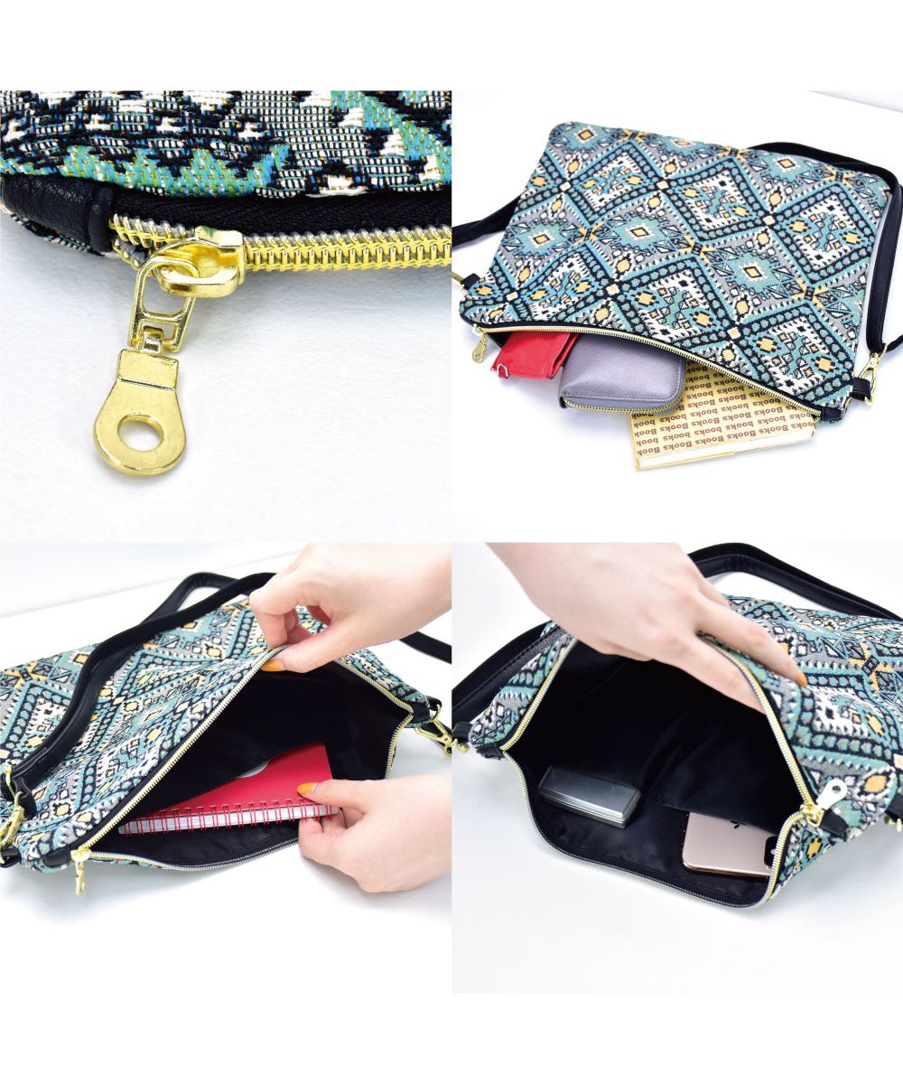 ランナー RUNNER エリー ショルダーバッグ ミニショルダー サコッシュ レディース 女子ファスナー ジャガード ファスナー付き ポーチ カジュアル ストリート