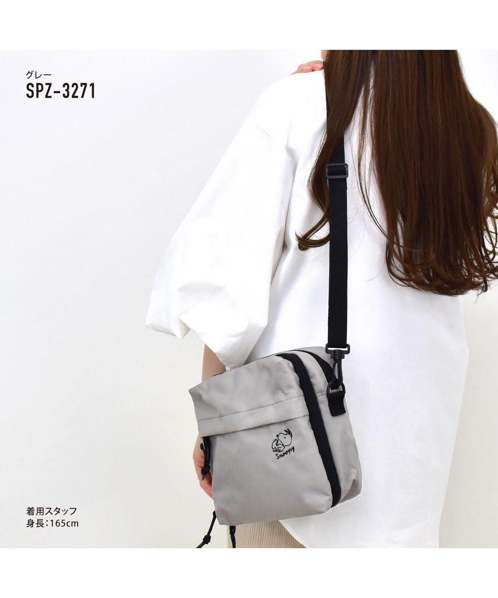 ランナー RUNNER スヌーピー スクエアショルダーバッグ ショルダーバッグ 撥水 軽量 小さめ a5 ロゴ 黒 ナイロン サスティナブル エコ素材 斜めがけ 大人 レディース メン （ベージュ(SPZ-3272)） ベージュ(SPZ-3272)
