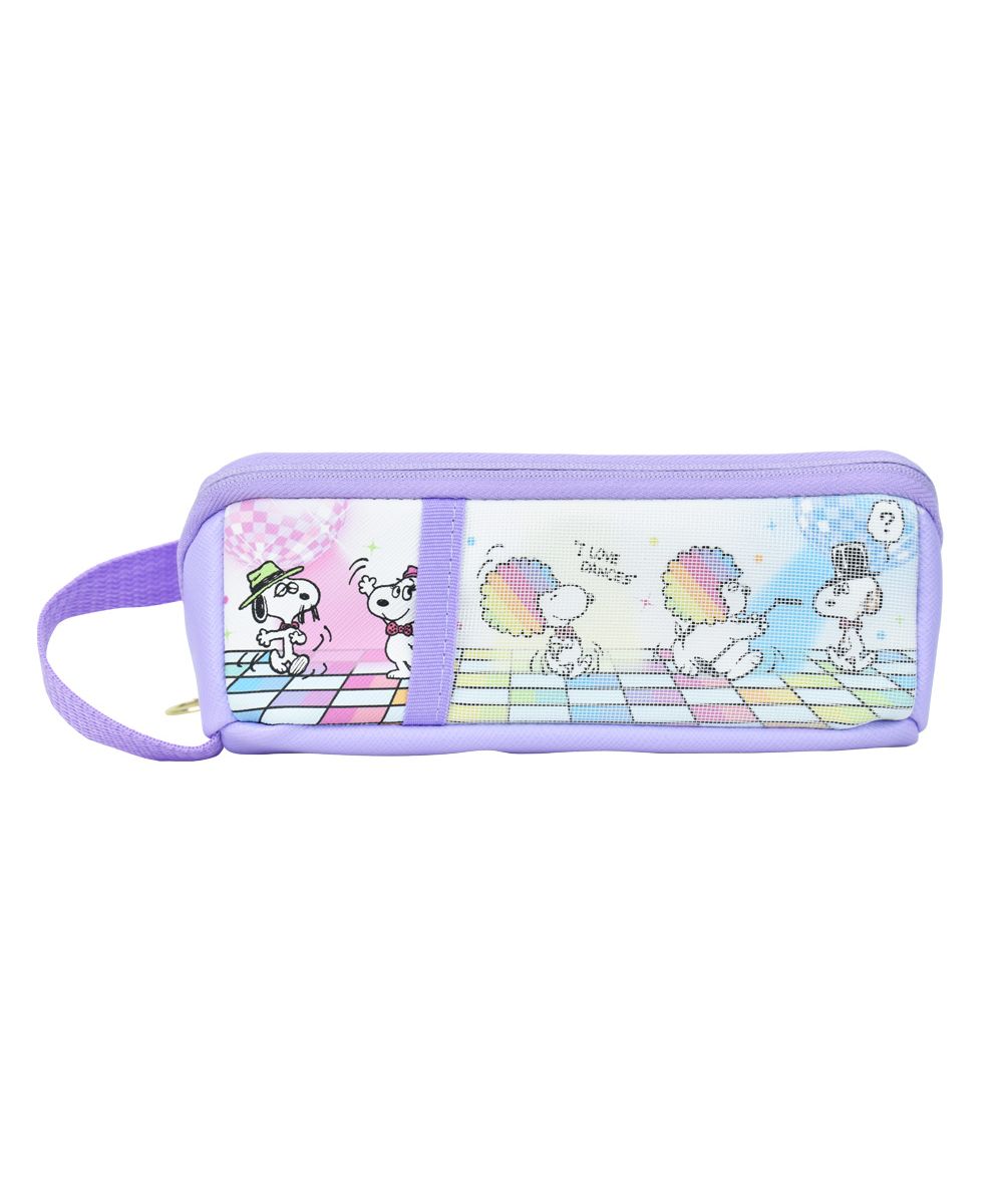 Runner Snoopy Pen Case Pencil Box for Ladies Girls Adults High School Students Full Open synthetic leather Girls Men's Boys High School Students Junior High School Stylish Brand Fashion Commuting Schooling