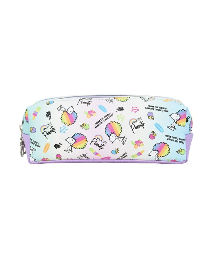 Runner RUNNER Snoopy pencil case pen box for ladies girls adults high school students 2-room double zipper synthetic leather for girls men boys high school middle school brand stylish fashionable