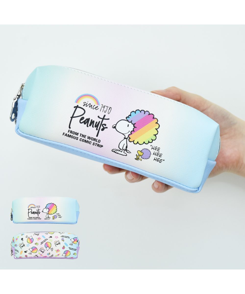 Runner RUNNER Snoopy pencil case pen box for ladies girls adults high school students 2-room double zipper synthetic leather for girls men boys high school middle school brand stylish fashionable