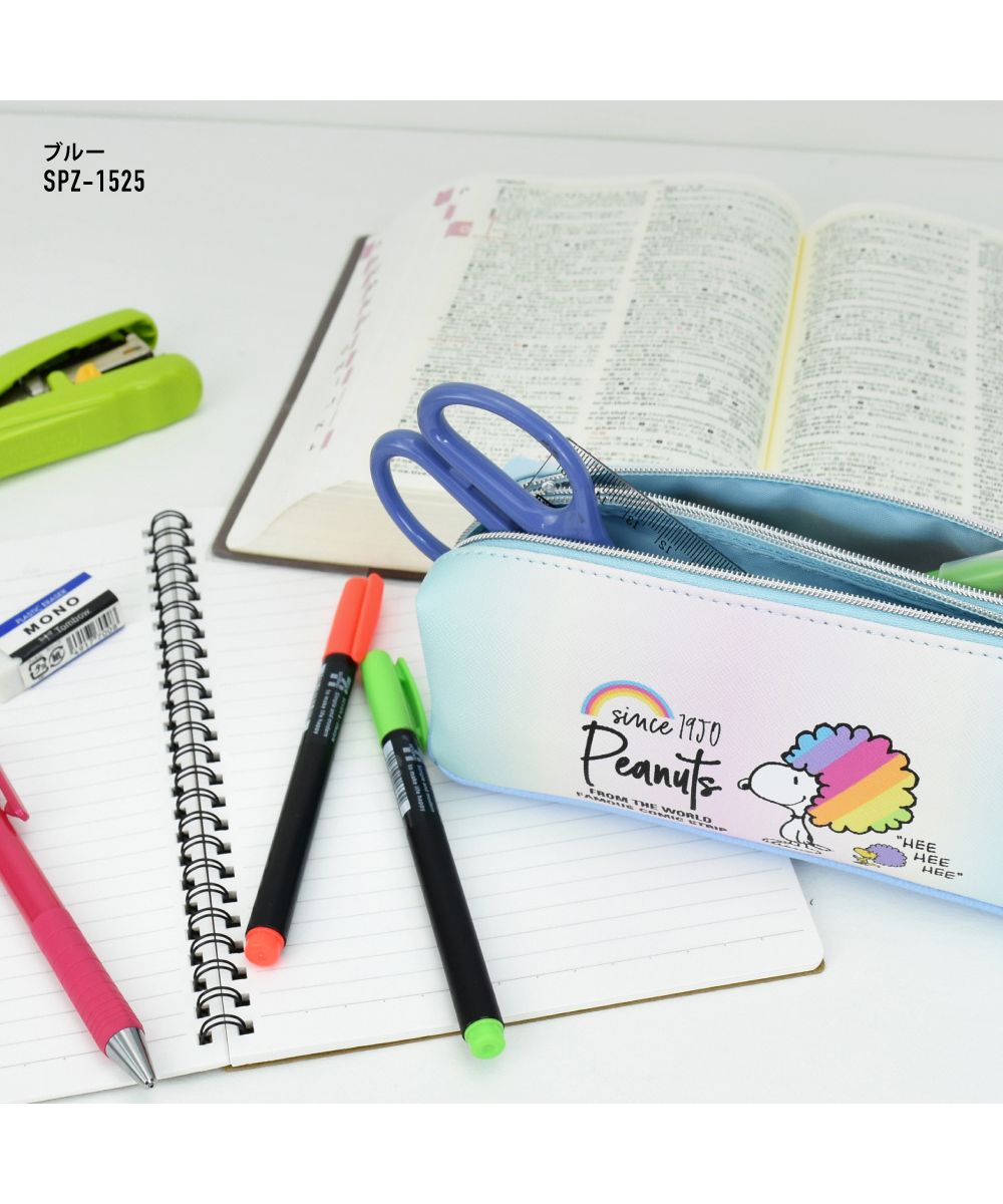 Runner RUNNER Snoopy pencil case pen box for ladies girls adults high school students 2-room double zipper synthetic leather for girls men boys high school middle school brand stylish fashionable