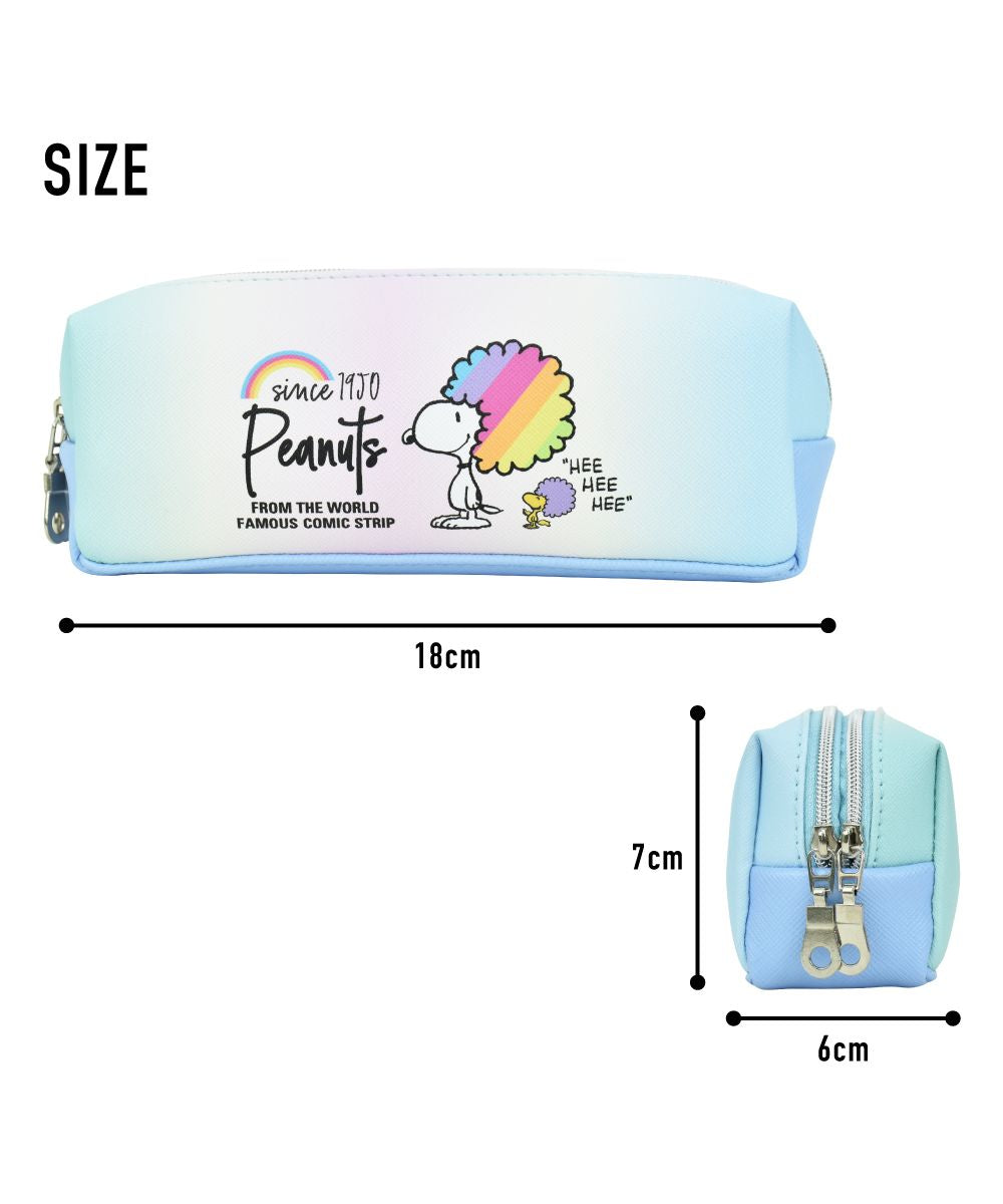 Runner RUNNER Snoopy pencil case pen box for ladies girls adults high school students 2-room double zipper synthetic leather for girls men boys high school middle school brand stylish fashionable