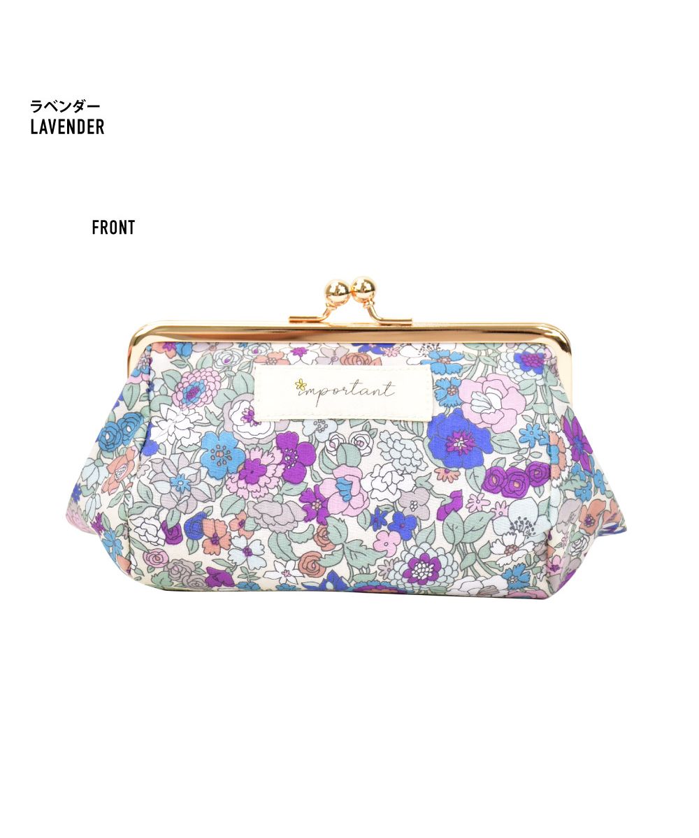 ランナー RUNNER ポーチ 小物入れ レディース 女子 安心の日本製 花柄 ポーチ がま口 口金 玉付き 化粧ポーチ 大きめ コスメポーチ メイクポーチ花柄生地 ファッション 小物