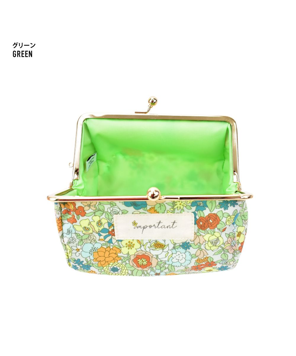 ランナー RUNNER ポーチ 小物入れ レディース 女子 安心の日本製 花柄 ポーチ がま口 口金 玉付き 化粧ポーチ 大きめ コスメポーチ メイクポーチ花柄生地 ファッション 小物