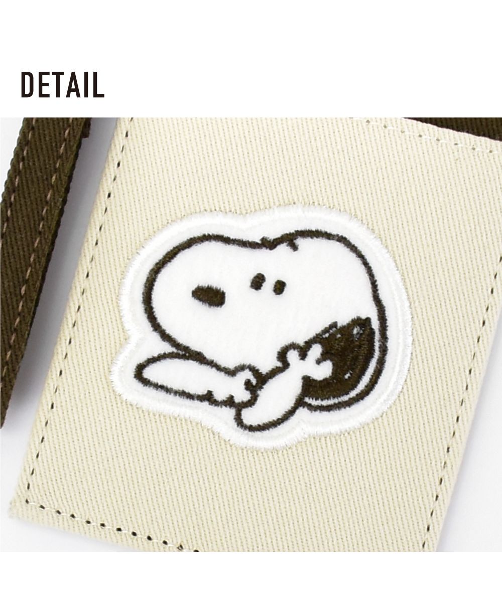 Runner RUNNER Snoopy Pass Case Commuter Pass Holder Card Case Charlie Brown Andy Olaf Canvas Cotton With Reel Embroidery Ladies Adults Women University Students Girls