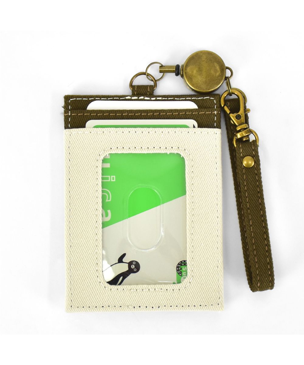 Runner RUNNER Snoopy Pass Case Commuter Pass Holder Card Case Charlie Brown Andy Olaf Canvas Cotton With Reel Embroidery Ladies Adults Women University Students Girls