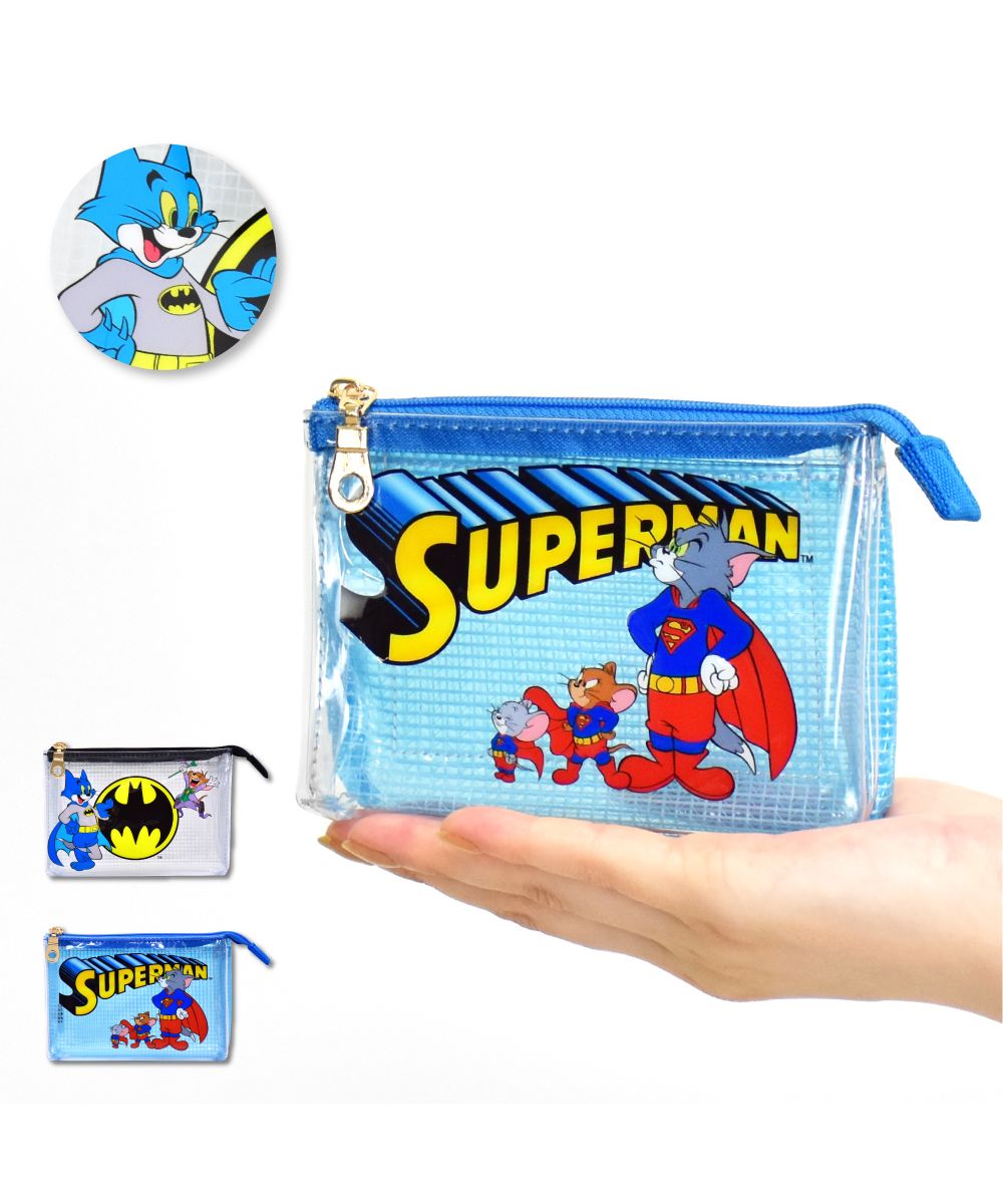 ランナー RUNNER トムとジェリー ポーチ 小物入れ 小さい 3ポケット PVC 仕切り ミニ 化粧ポーチ 大人 レディース 女子 女の子 男の子 高校生 中学生 小学生 整理 コ