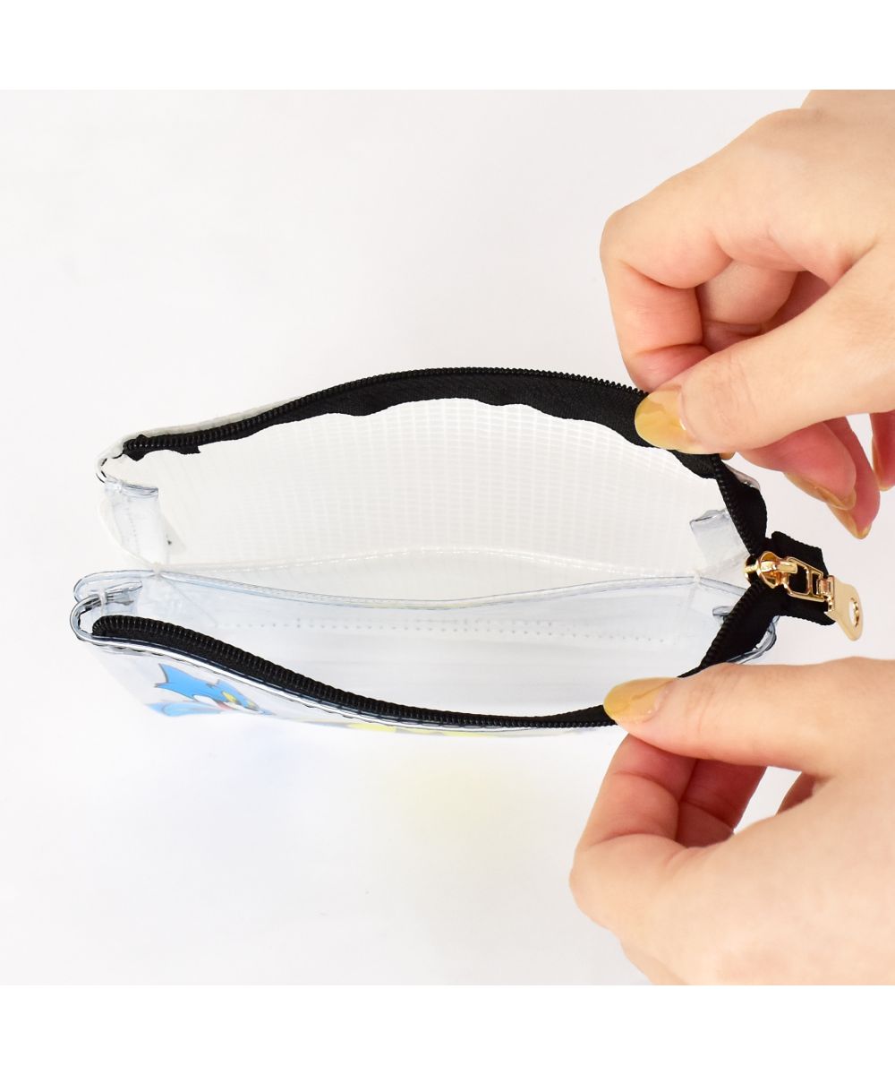 ランナー RUNNER トムとジェリー ポーチ 小物入れ 小さい 3ポケット PVC 仕切り ミニ 化粧ポーチ 大人 レディース 女子 女の子 男の子 高校生 中学生 小学生 整理 コ