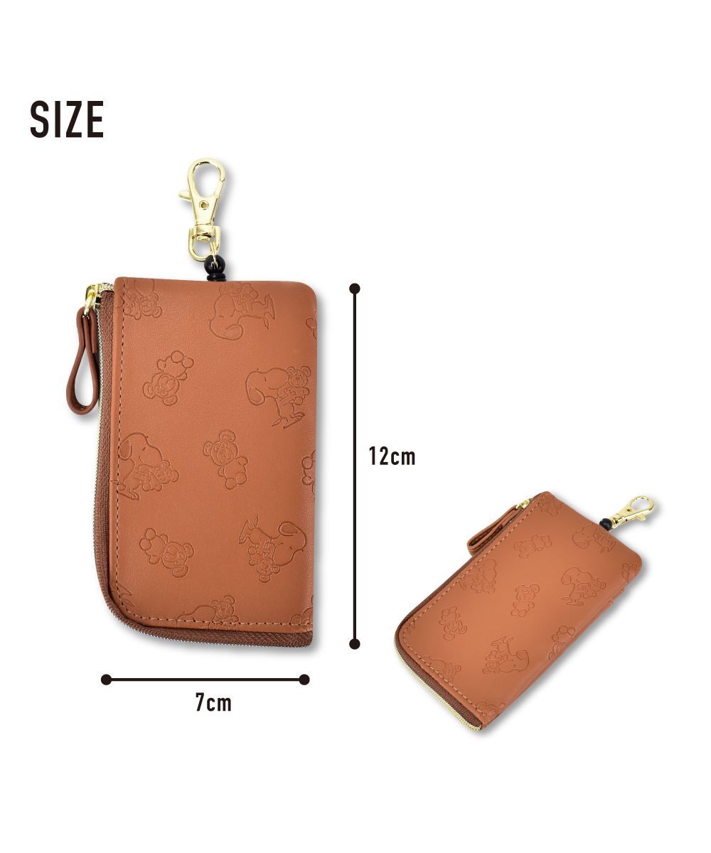 ランナー RUNNER スヌーピー パスケース 定期入れ リール キーケース 多機能 合皮 型押し ティディベア くま  キーリング スマートキー 大人 レディース 女性 女子 女の子