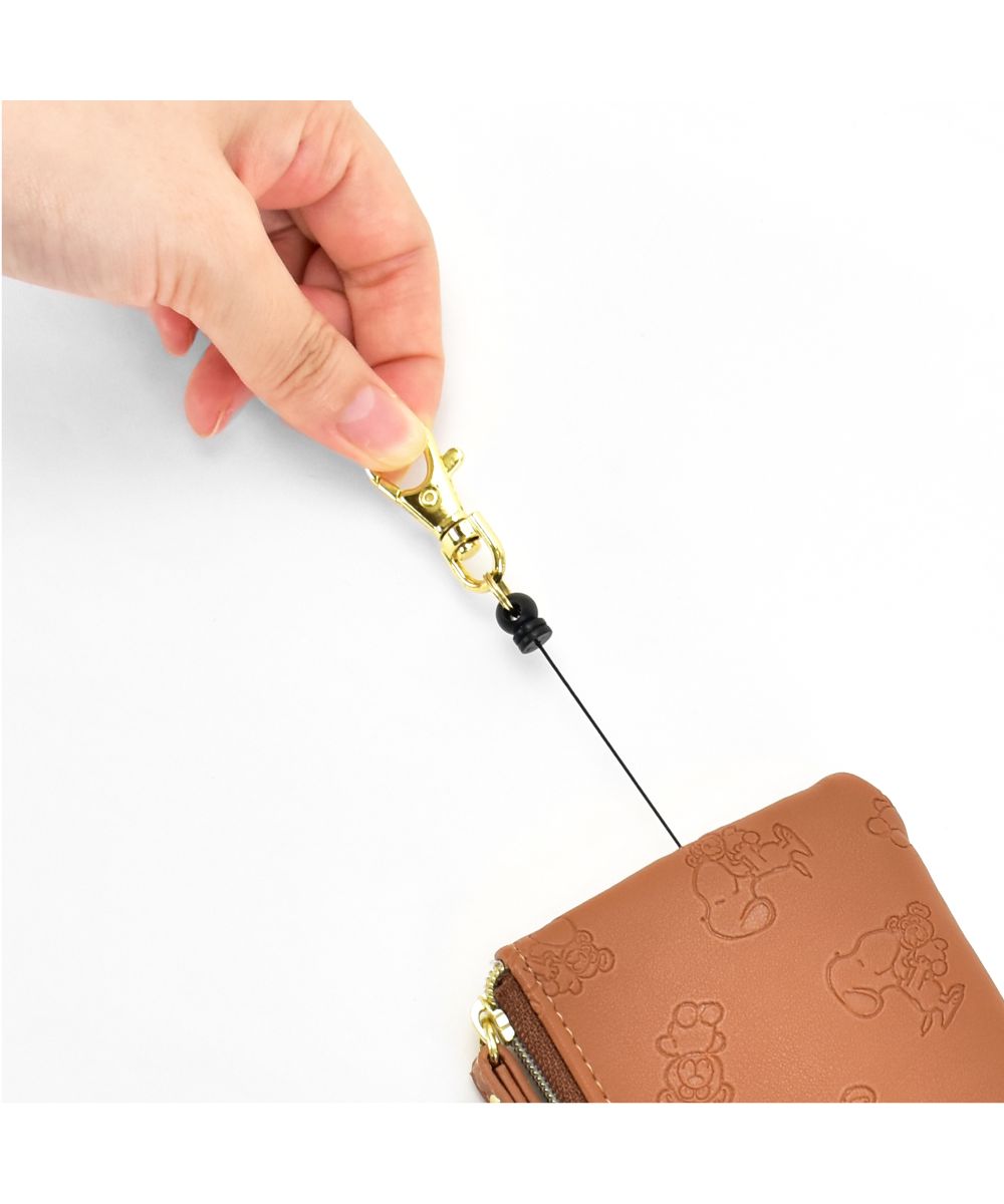 ランナー RUNNER スヌーピー パスケース 定期入れ リール キーケース 多機能 合皮 型押し ティディベア くま  キーリング スマートキー 大人 レディース 女性 女子 女の子