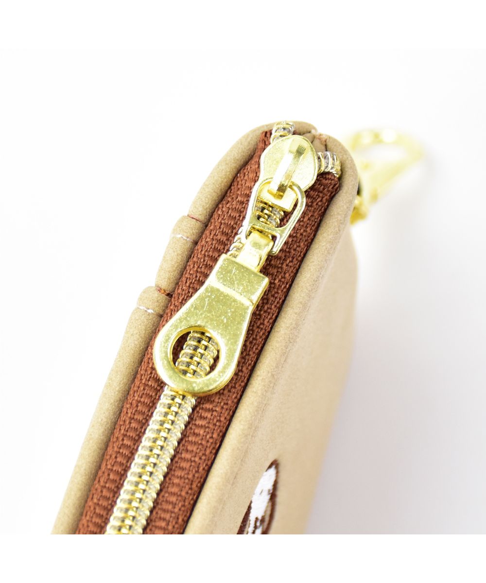 ランナー RUNNER スヌーピー キーケース スマート キー レディース 女子 刺繍 合成皮革 リール式 キーリング カード収納  2枚 キャラクター グッズ カードケース コンパク