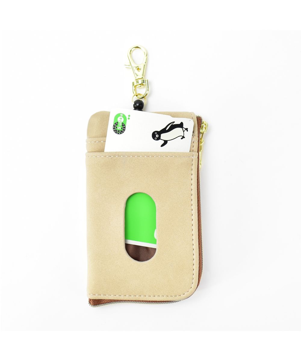 ランナー RUNNER スヌーピー キーケース スマート キー レディース 女子 刺繍 合成皮革 リール式 キーリング カード収納  2枚 キャラクター グッズ カードケース コンパク