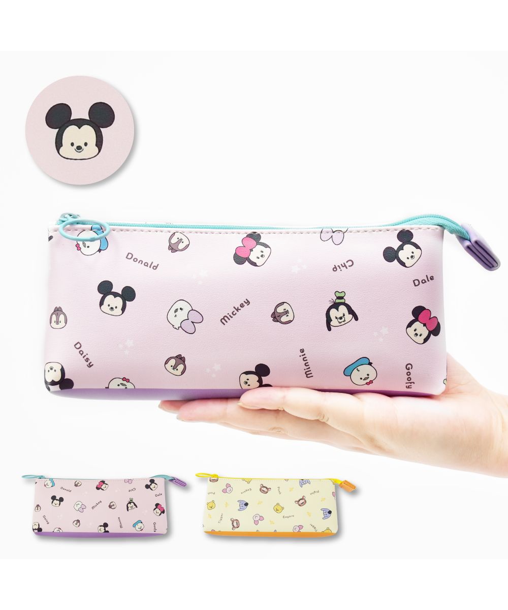 ランナー RUNNER ディズニー ペンケース コンパクト 合皮 ポーチ 小物入れ ミッキーフレンズ クマのプーさん 筆箱 文具 ふでばこ 化粧ポーチ レディース 女子 女の子 男の子 （ピンク(YLLN-025)） ピンク(YLLN-025)