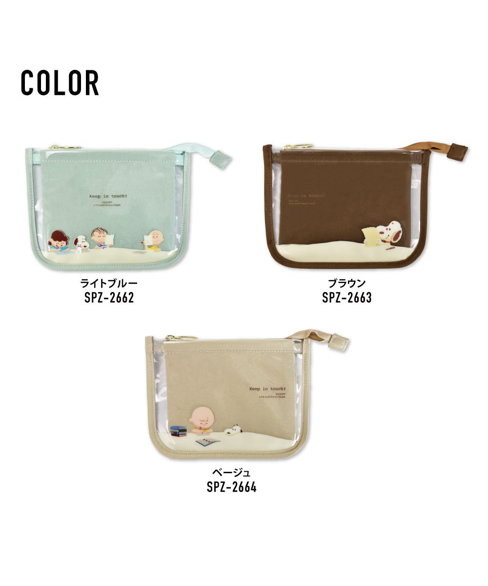 ランナー RUNNER スヌーピー ポーチ フラットポーチ レイヤーポーチ 化粧ポーチ コスメポーチ トラベルポーチ クリア シンプル ファスナー 学生 高校生 中学生 レディース 女