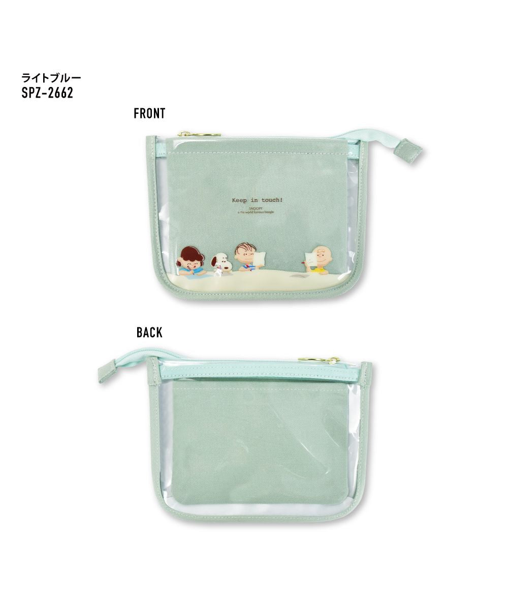 ランナー RUNNER スヌーピー ポーチ フラットポーチ レイヤーポーチ 化粧ポーチ コスメポーチ トラベルポーチ クリア シンプル ファスナー 学生 高校生 中学生 レディース 女