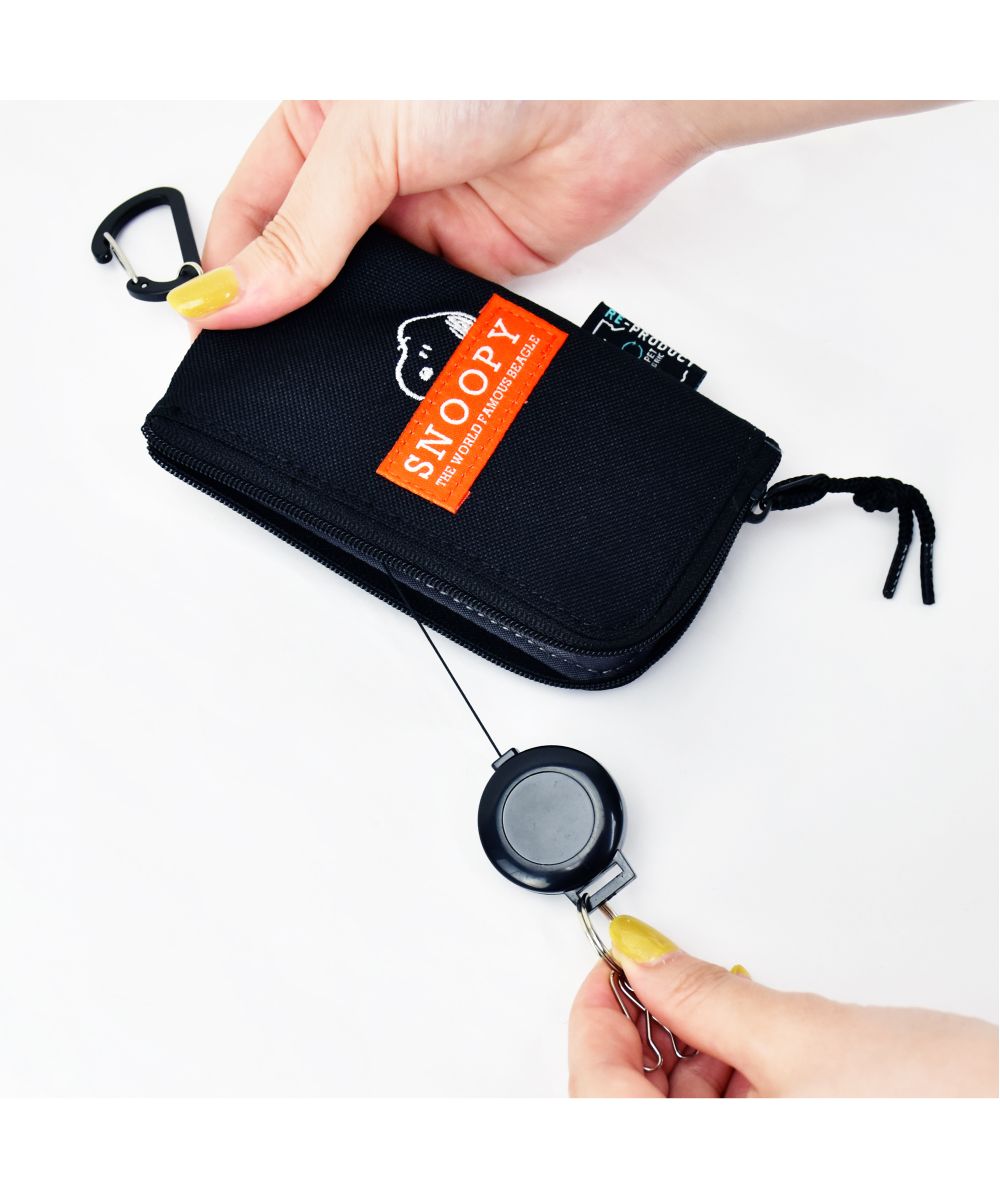 ランナー RUNNER スヌーピー パスケース キーケース カードケース 撥水 リール キーフック カラビナ 小さい 定期入れ サスティナブル エコ 大人 レディース 女子 男女兼用