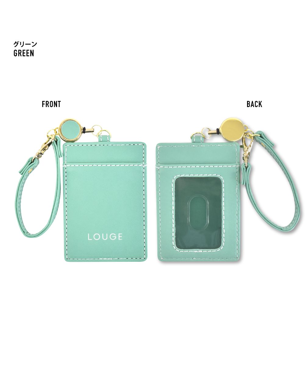 ランナー RUNNER パスケース 定期入れ カードケース 合皮 リール付き カード2枚 シンプル 軽量 薄型 大人 レディース メンズ 女子 男子 女の子 男の子 男女兼用 高校生