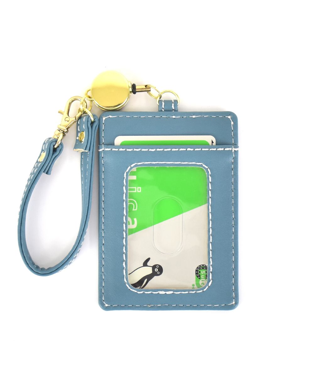 ランナー RUNNER パスケース 定期入れ カードケース 合皮 リール付き カード2枚 シンプル 軽量 薄型 大人 レディース メンズ 女子 男子 女の子 男の子 男女兼用 高校生