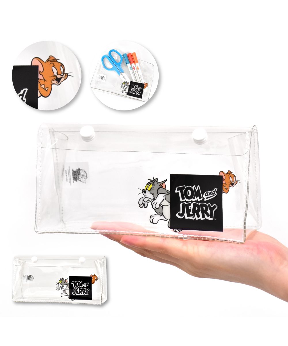 ランナー RUNNER トムとジェリー ペンケース 透明 筆箱 大容量 仕分け 自立 ロゴ シンプル 高校生 中学生 小学生 大学生 大人 レディース メンズ 女子 男子 男女兼用 女
