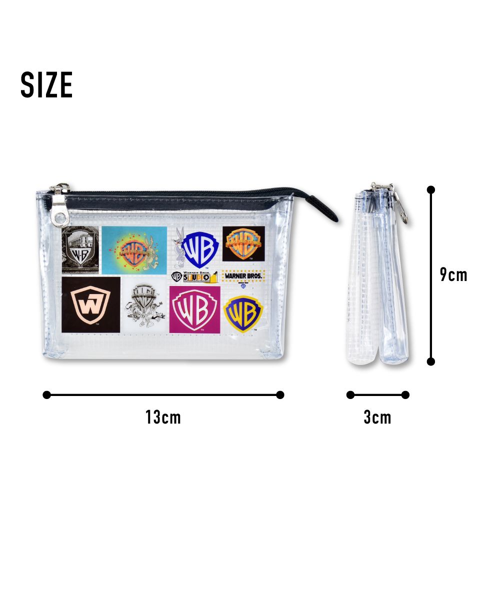 ランナー RUNNER ワーナーブラザーズ 小物入れ 小さい 3ポケット PVC 仕切り ミニ WBロゴ モダン 化粧ポーチ 大人 レディース 女子 女の子 男の子 高校生 中学生 小