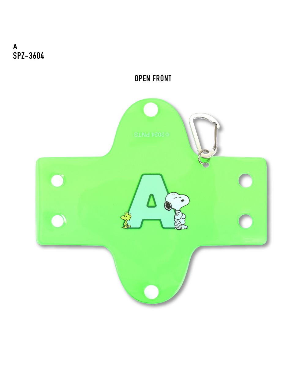 ランナー RUNNER スヌーピー イニシャル ポーチ クリア 小物入れ カラビナ付き クリアマルチケース SSサイズ airpods proケース 薬ケース キー 鍵ケース ガチャ活