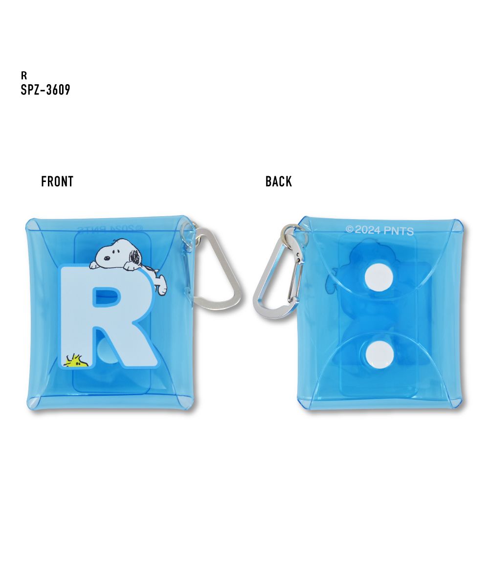 ランナー RUNNER スヌーピー イニシャル ポーチ クリア 小物入れ カラビナ付き クリアマルチケース SSサイズ airpods proケース 薬ケース キー 鍵ケース ガチャ活