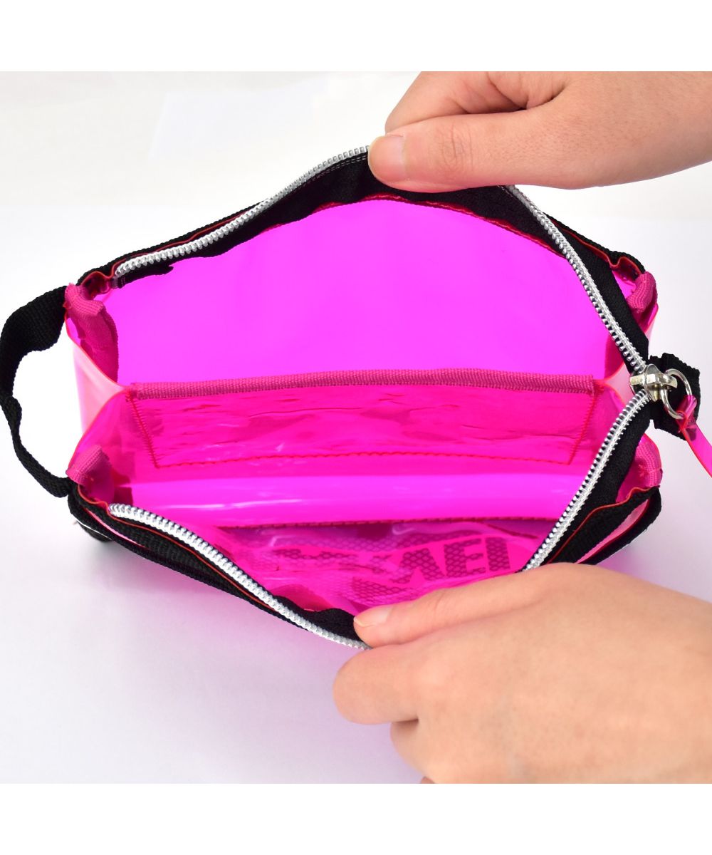 ランナー RUNNER マーベル ポーチ 小物入れ クリア 2ルーム 大きめ PVC ファスナー メッシュポケット キャラクター 化粧ポーチ おしゃれ オシャレ 通勤 通学 旅行 出張