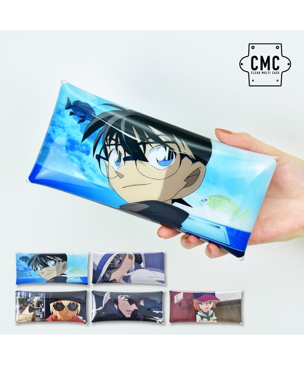 Runner Detective Conan Pen Case Pencil Box Small Item Storage Clear Multi-Case L Size Transparent Clear PVC Character Stylish Cute Simple Popular Washable