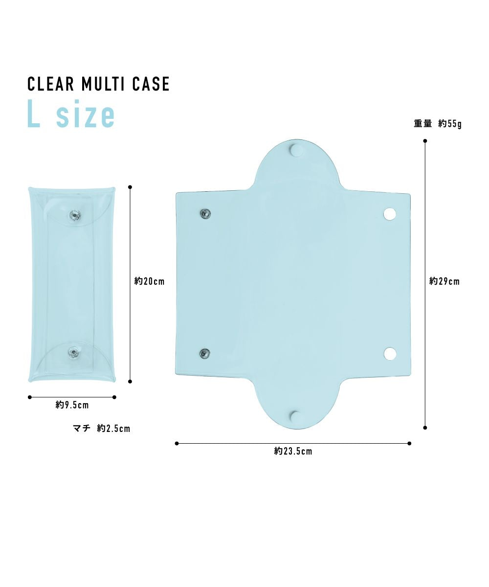 Runner Detective Conan Pen Case Pencil Box Small Item Storage Clear Multi-Case L Size Transparent Clear PVC Character Stylish Cute Simple Popular Washable