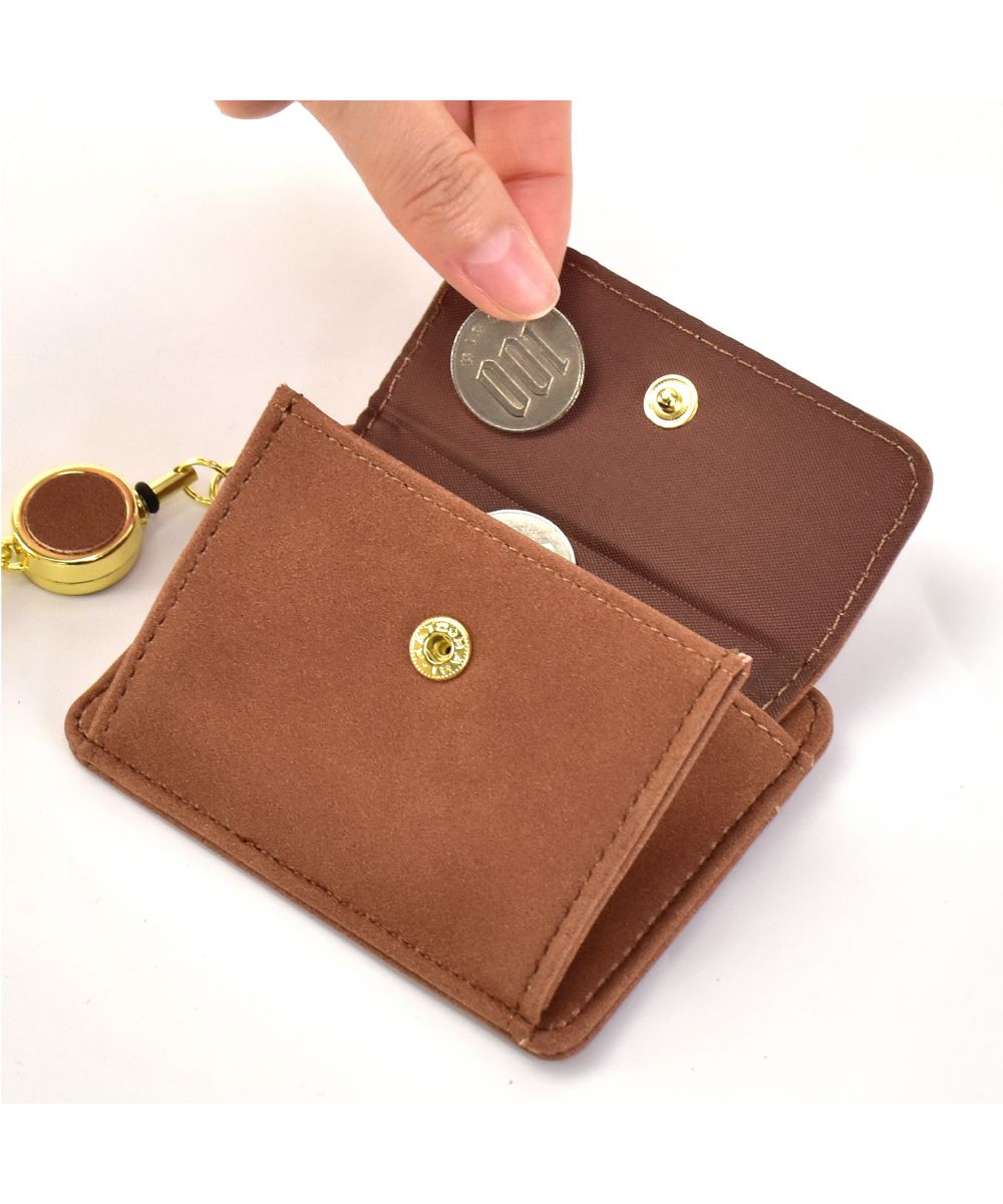 Runner RUNNER Snoopy Pass Case Commuter Pass Holder Card Case 3 Slots Vertical Type Synthetic Leather PU Leather Mini Small with Reel Simple Ladies Adults Women University Students Girls High School Students