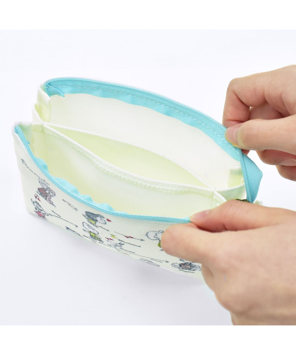 ランナー RUNNER スヌーピー ポーチ 化粧ポーチ コスメポーチ トラベルポーチ 3ポケット 大人向け ポリエステル ミニ 小さい 2ルーム 仕分け チャーリーブラウン レディース