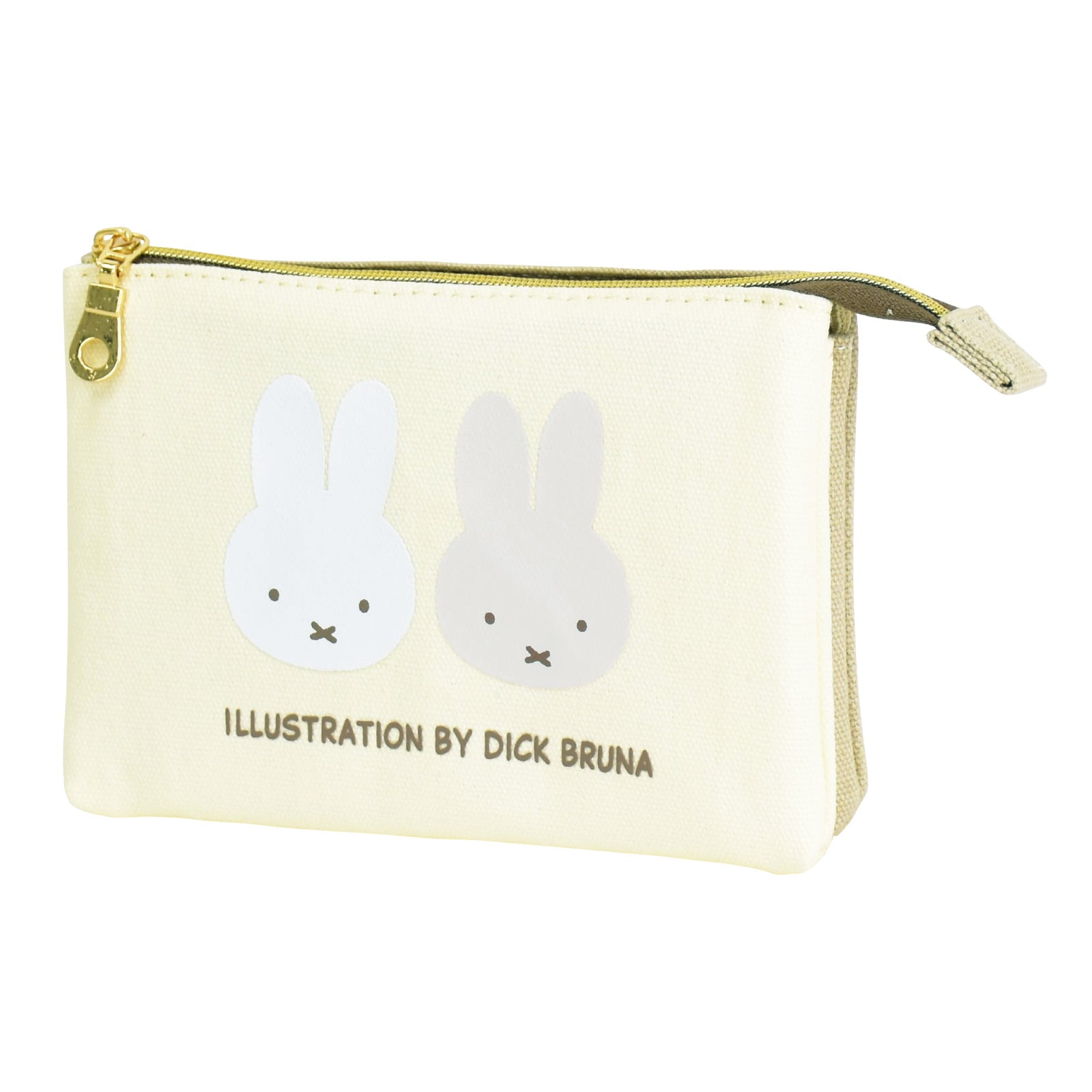 ランナー RUNNER miffy ミッフィー ポーチ 化粧ポーチ 小物入れ 2ルーム 仕分け 帆布 レディース 通勤 通学 旅行 大人 学生 キャラクター グッズ （ベージュ(DBM-2703)） ベージュ(DBM-2703)