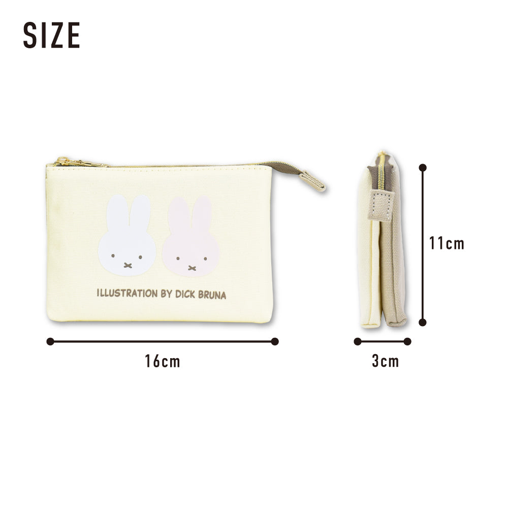 ランナー RUNNER miffy ミッフィー ポーチ 化粧ポーチ 小物入れ 2ルーム 仕分け 帆布 レディース 通勤 通学 旅行 大人 学生 キャラクター グッズ （ベージュ(DBM-2703)） ベージュ(DBM-2703)