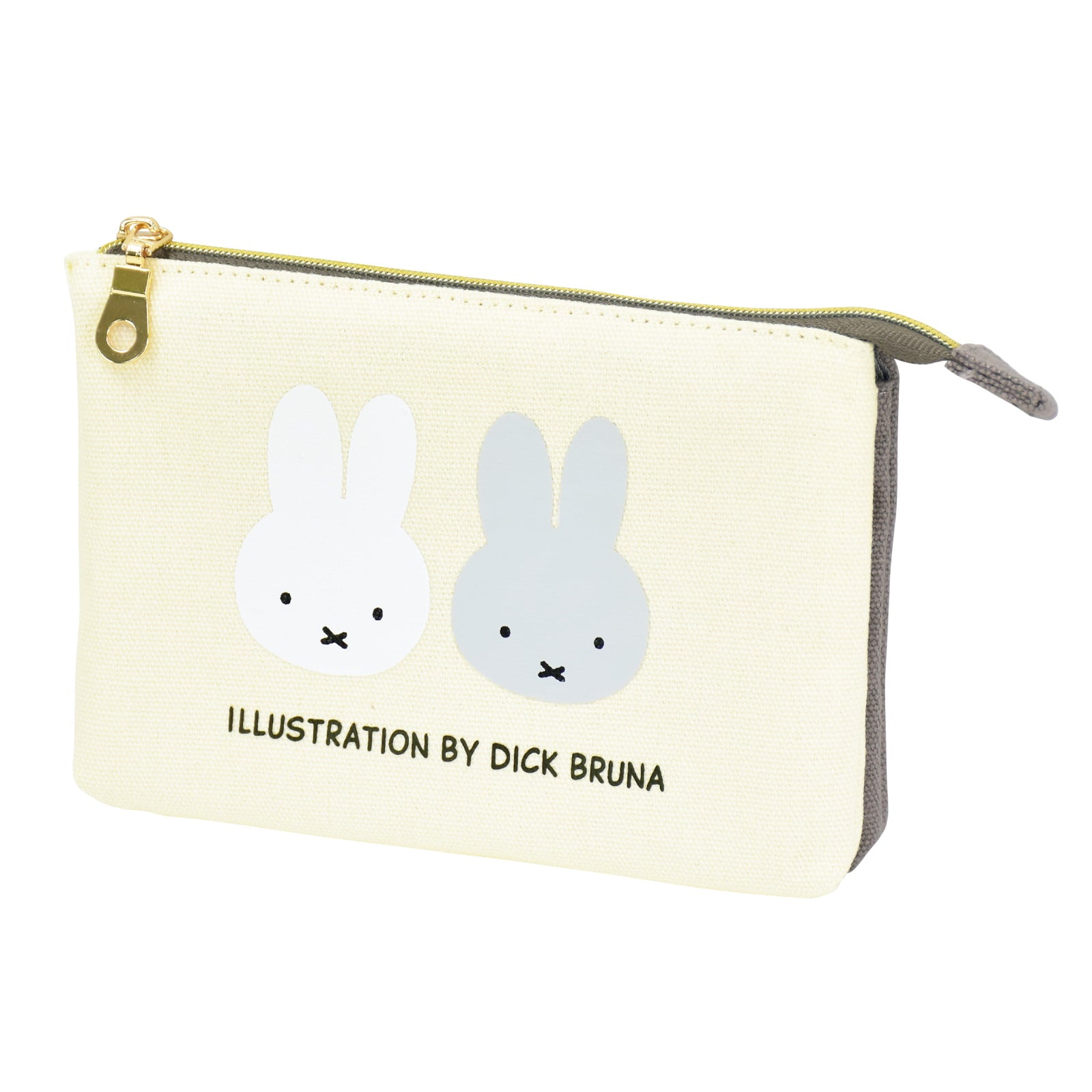 ランナー RUNNER miffy ミッフィー ポーチ 化粧ポーチ 小物入れ 2ルーム 仕分け 帆布 レディース 通勤 通学 旅行 大人 学生 キャラクター グッズ （グレー(DBM-2702)） グレー(DBM-2702)